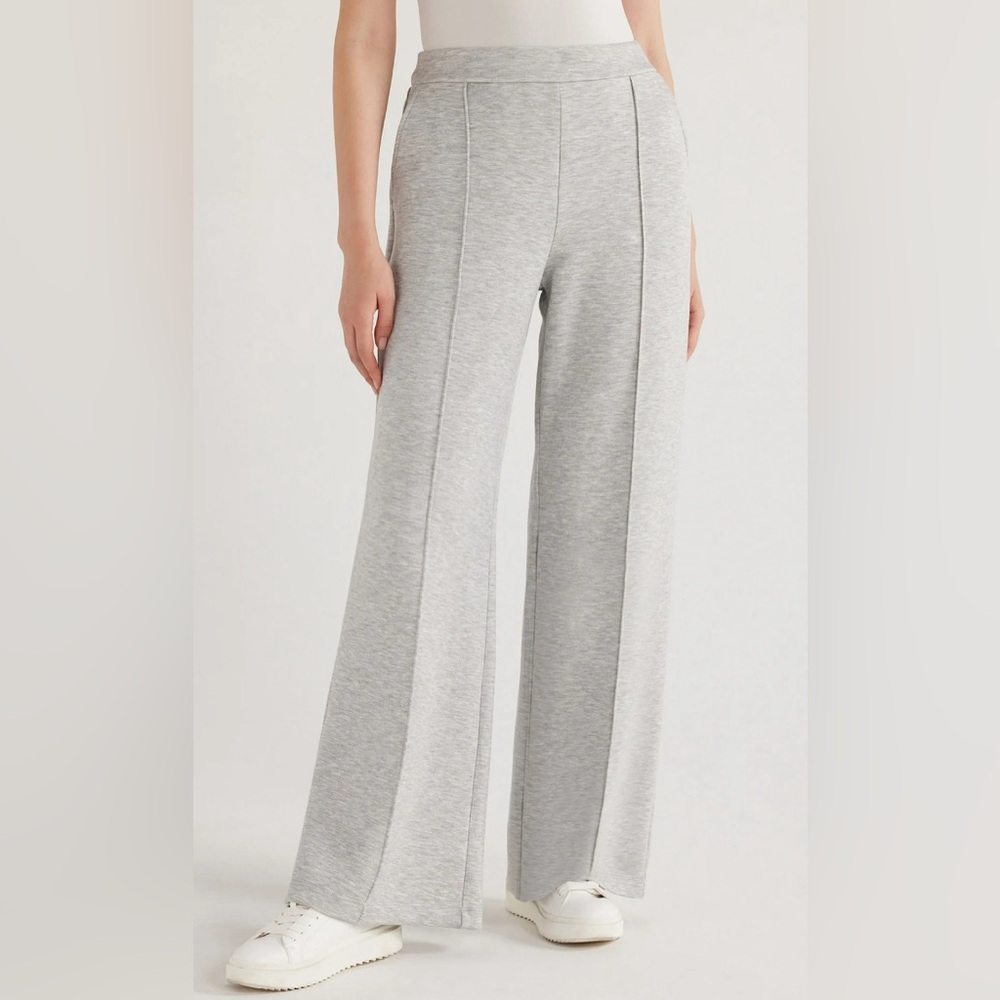 Gray Wide-Leg Women's Pants